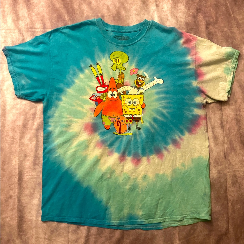 Nickelodeon Sponge Bob T-Shirt in Tie Dye color, Size XL